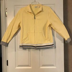 liz and co Yellow Zip-up Cardigan, Size PXL